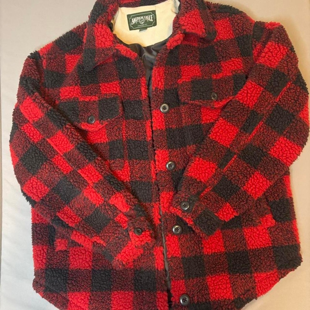 American eagle buffalo print Sherpa jacket